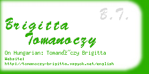 brigitta tomanoczy business card